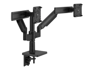 Humanscale M/FLEX M2.1 - Mounting kit (monitor arm) - for 2 LCD displays - recycled aluminum - black with black trim - screen X22SBB
