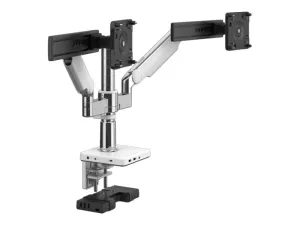 Humanscale M/FLEX M2.1 - Mounting kit (monitor arm) - for 2 LCD displays - recycled aluminum - silver, gray trim - mounting interface: X2M2CBSDSBDSB12