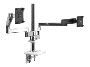Humanscale M/FLEX M2.1 - Mounting kit (monitor arm) - for 2 LCD displays - recycled aluminum - silver, gray trim - mounting interface: X2NTNCESETBNNN24