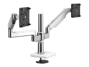 Humanscale M/FLEX M2.1 - Mounting kit (monitor arm) - for 2 LCD displays - recycled aluminum - silver with gray trim - mounting X2NTNBBSETBDTB12