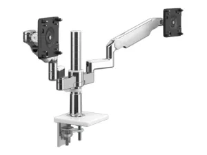 Humanscale M/FLEX M2.1 - Mounting kit (monitor arm) - for 2 LCD displays - recycled aluminum - silver with gray trim - mounting X2NTNDBSCTBCTB12