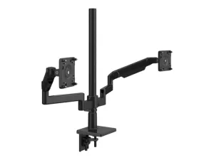 Humanscale M/FLEX M2.1 - Mounting kit (monitor arm) - for 2 LCD displays - steel - black, black trim - mounting interface: 100 X2NTNCBBETBETB24