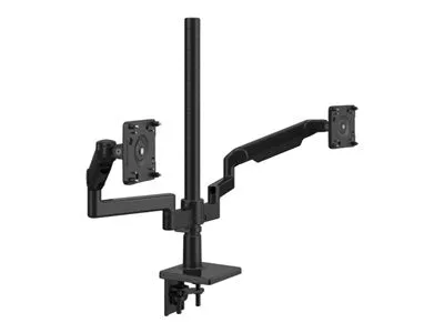 Humanscale M/FLEX M2.1 - Mounting kit (monitor arm) - for 2 LCD displays - steel - black, black trim - mounting interface: 100 X2NTNCBBETBETB24