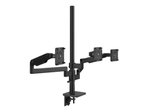 Humanscale M/FLEX M2.1 - Mounting kit (monitor arm) - for 3 LCD displays - recycled aluminum - black with black trim - mounting X2NTNCFBFTBFTBFTB24
