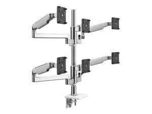Humanscale M/FLEX M2.1 - Mounting kit (monitor arm) - for 6 LCD displays - recycled aluminum - aluminum, white trim - mounting X2NTNCCWNTBFTBFTB30X2NM0NCWNTBFTBFTBNP