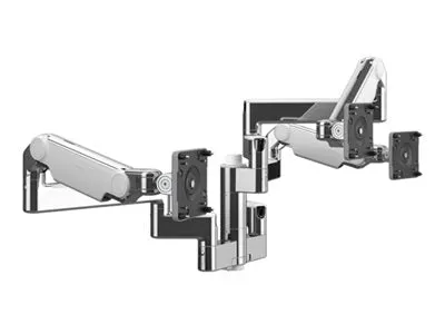 Humanscale M/FLEX M8.1 - Mounting component (triple bracket) - for 3 LCD displays - recycled aluminum - aluminum, white trim X8NM0NCSQTGQTGQTGNP