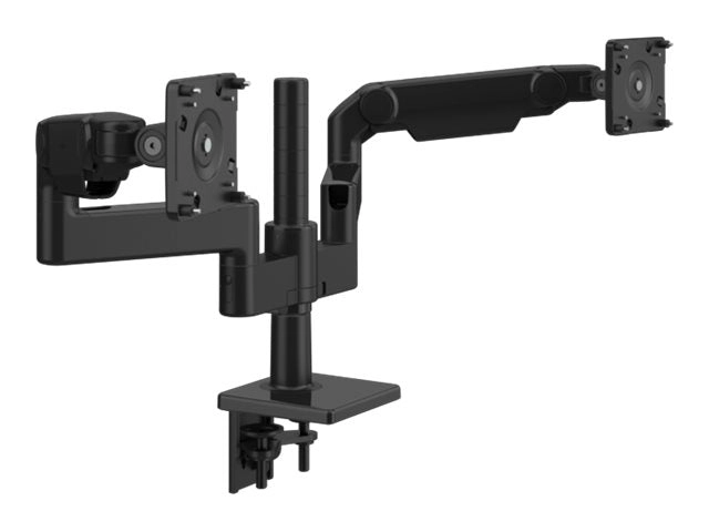 Humanscale M/FLEX M8.1 - Mounting kit (monitor arm) - for 2 LCD displays - recycled aluminum - black with black trim - mounting X8NTNCBBETBETB12