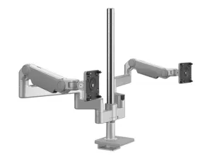 Humanscale M/FLEX M8.1 - Mounting kit (monitor arm) - for 2 LCD displays - silver with gray trim - desk-mountable X8NTN0BSQTGQTG24