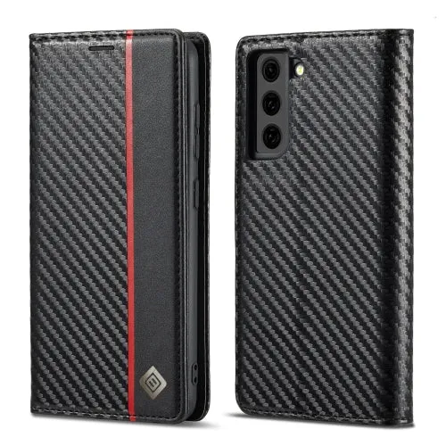LC.IMEEKE Carbon Fiber PU   TPU Horizontal Flip Leather Case with Holder  Card Slot
