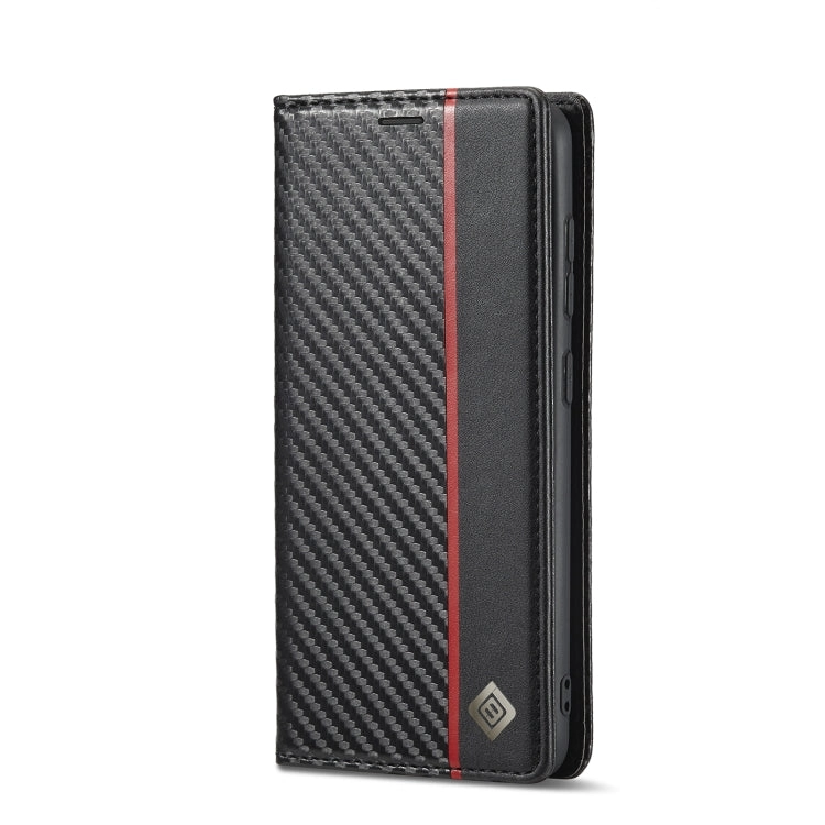 LC.IMEEKE Carbon Fiber PU   TPU Horizontal Flip Leather Case with Holder  Card Slot