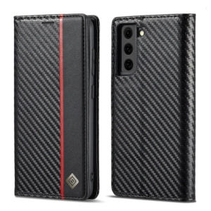 LC.IMEEKE Carbon Fiber PU   TPU Horizontal Flip Leather Case with Holder  Card Slot