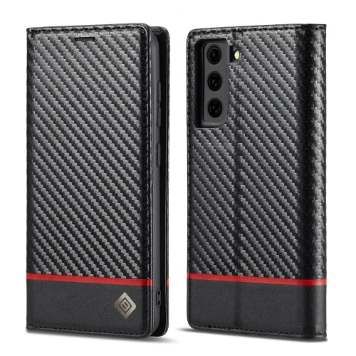 LC.IMEEKE Carbon Fiber PU   TPU Horizontal Flip Leather Case with Holder  Card Slot