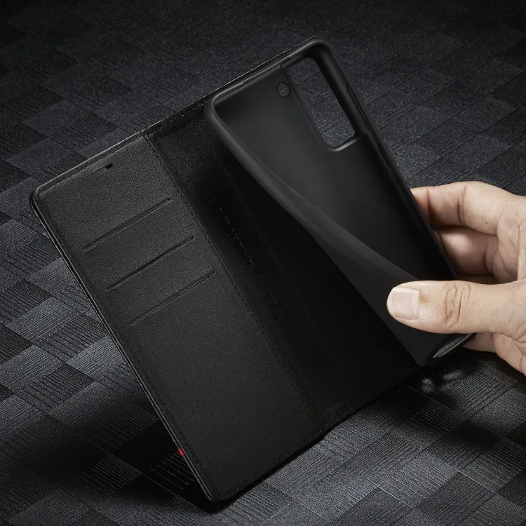 LC.IMEEKE Carbon Fiber PU   TPU Horizontal Flip Leather Case with Holder  Card Slot