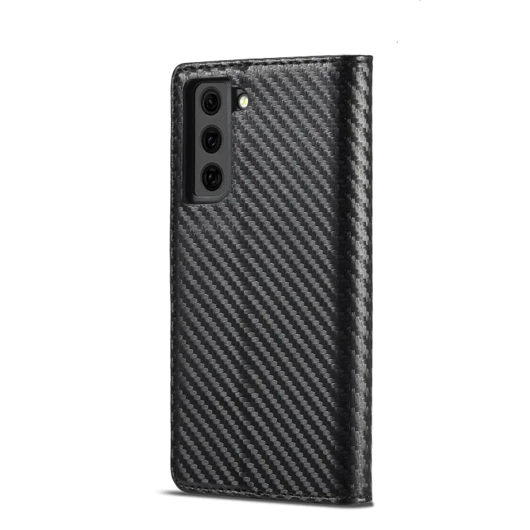 LC.IMEEKE Carbon Fiber PU   TPU Horizontal Flip Leather Case with Holder  Card Slot