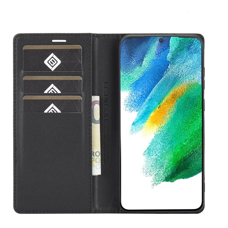 LC.IMEEKE Carbon Fiber PU   TPU Horizontal Flip Leather Case with Holder  Card Slot