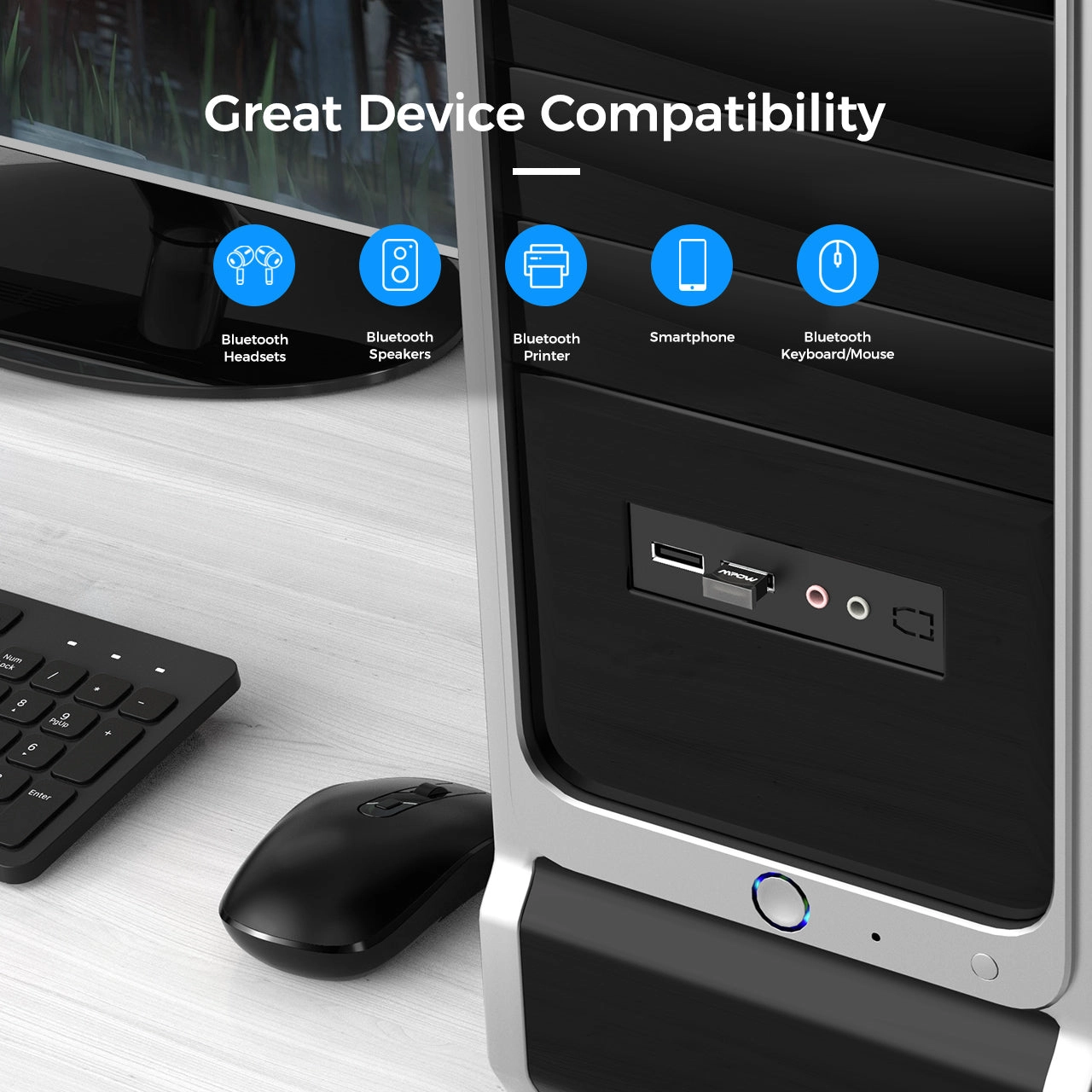 MPOW BH079A USB Bluetooth Adapter for PC