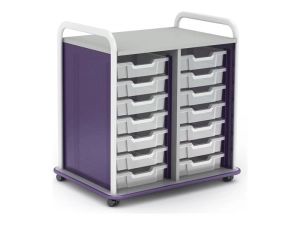 Paragon A&D Crossfit Storage - Trolley - 14 drawers - 16 gauge tubular steel, TFM - frost, cool gray, wisdom CFD30OFTOTES17-918OZO