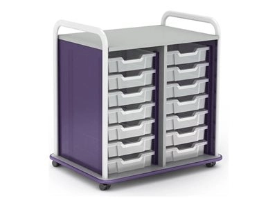 Paragon A&D Crossfit Storage - Trolley - 14 drawers - 16 gauge tubular steel, TFM - frost, cool gray, wisdom CFD30OFTOTES17-918OZO