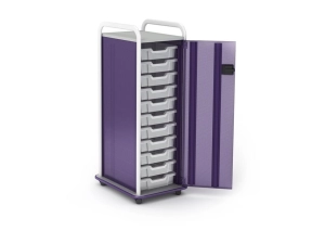 Paragon A&D Crossfit Storage - Trolley - 6 shelves - 16 gauge tubular steel, TFM - frost, mod navy, wisdom CFS42WDSHLV-918CZC