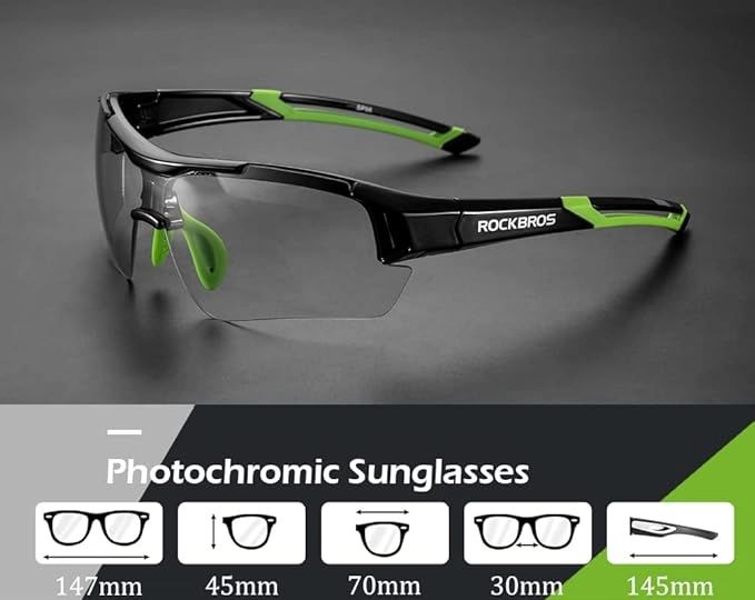 ROCKBROS Photochromic Cycling Sunglasses UV Protection Adaptive Lens
