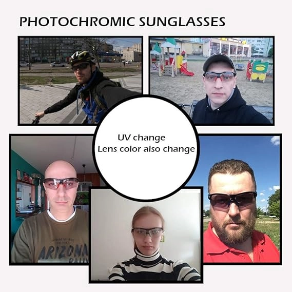 ROCKBROS Photochromic Cycling Sunglasses UV Protection Adaptive Lens