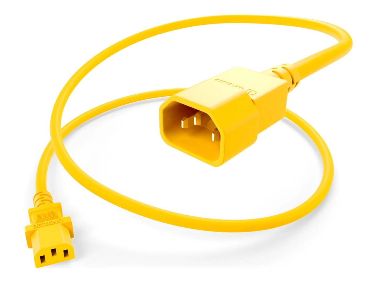 UNC Group - Power cable - power IEC 60320 C13 to IEC 60320 C14 - 250 V - 15 A - 10 ft - yellow PWCD-C13C14-15A-10F-YLW