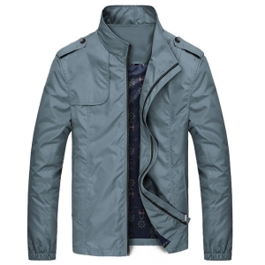 West Louis™ Autumn Solid Stand Collar Windproof Jacket
