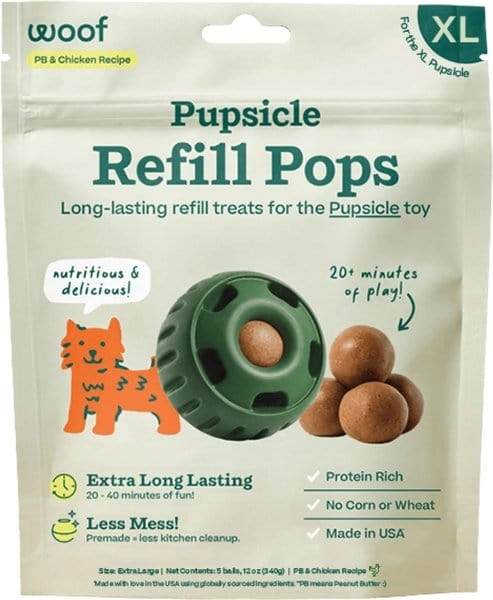 Woof Pupsicle Pops Refill Peanut Butter & Chicken Dog Treats
