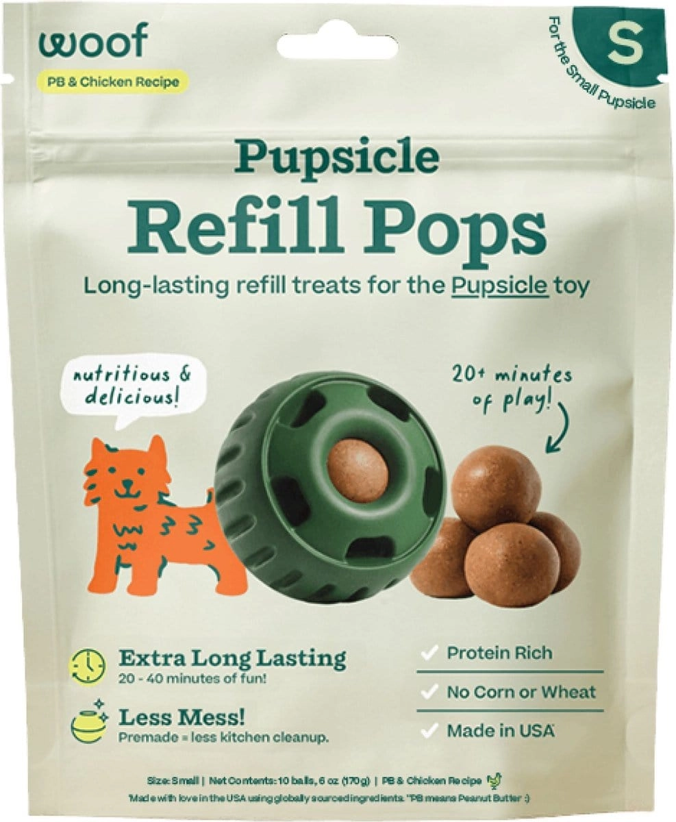 Woof Pupsicle Pops Refill Peanut Butter & Chicken Dog Treats